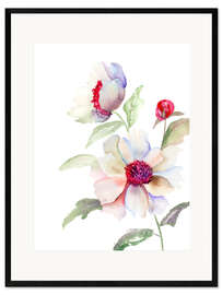 Framed art print Pale summer flowers