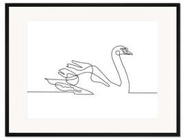 Gerahmter Kunstdruck Schwan
