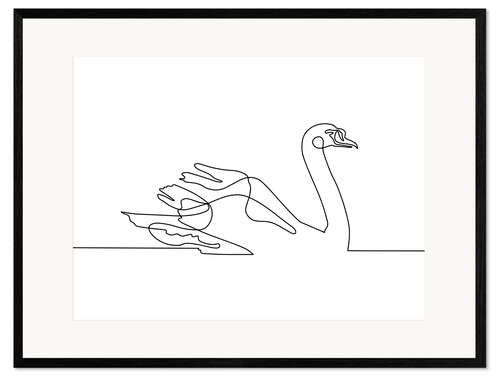 Ingelijste kunstdruk Swan