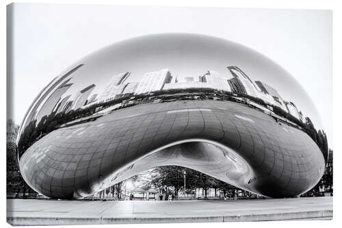 Tableau sur toile Chicago Cloud Gate, noir et blanc