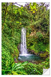 Selvklebende plakat Wasserfall in Costa Rica