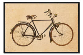 Gerahmter Kunstdruck Das Vintage verrostete Fahrrad