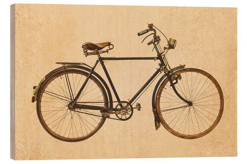 Wood print The vintage rusted bicycle