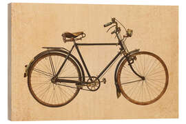 Hout print The vintage rusted bicycle