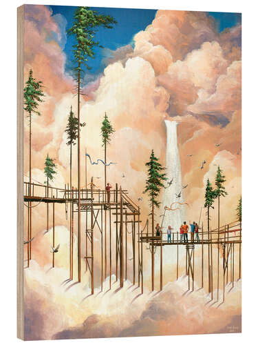 Tableau en bois Dans les hauteurs