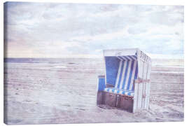 Leinwandbild Blauer Strandkorb - Claudia Moeckel