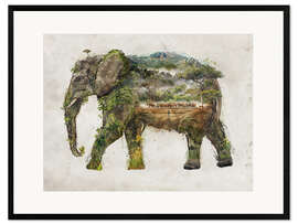 Gerahmter Kunstdruck Aftrican Elefant