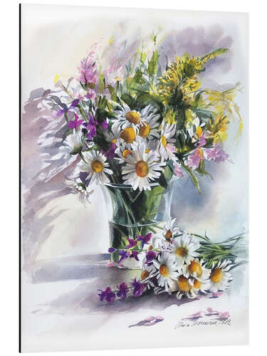 Aluminium print Chamomile bouquet