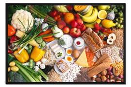 Gerahmter Kunstdruck Gesunde Lebensmittel