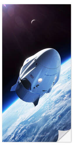 Wall sticker SpaceX crew dragon in orbit