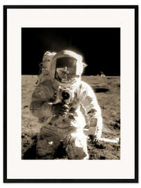 Ingelijste kunstdruk Astronaut Charles Conrad on the moon