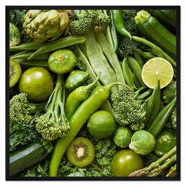 Gerahmter Kunstdruck Frische grüne Produkte