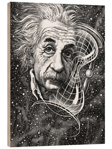 Stampa su legno Albert Einstein