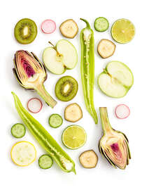 Magnettafel Obst und Gemüse im Querschnitt