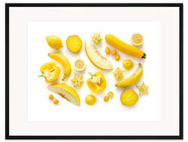 Gerahmter Kunstdruck Frisches Obst und Gemüse, Gelb