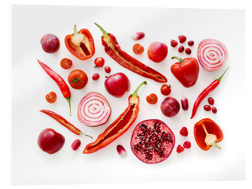 Acrylglas print Fresh red fruits and vegetables