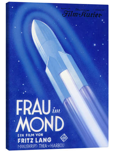 Leinwandbild Frau im Mond