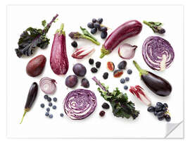 Wall sticker Fresh Fruits and Vegetables, Purple