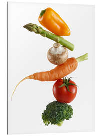 Aluminium print Stack of fresh vegetables