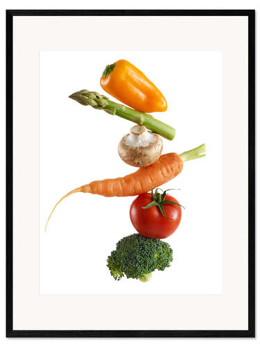Impresión de arte enmarcada Pila de verduras frescas