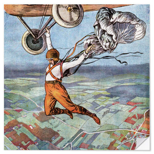 Wandsticker Fallschirmsprung