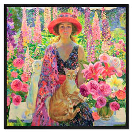 Gerahmter Kunstdruck Zwei Katzen