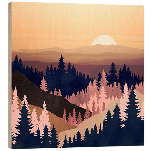 Wood print Summer Dusk