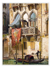 Reprodução  Palazzo Contarini em Veneza (Casa da Desdêmona) - Friedrich Nerly