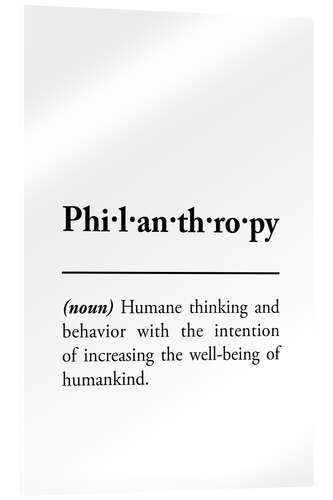 Acrylic print Philanthropy - definition