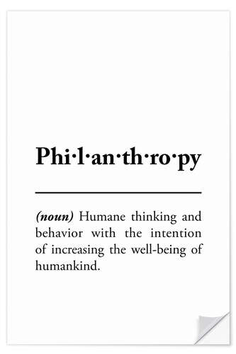 Selvklebende plakat Philanthropy - definition (english)