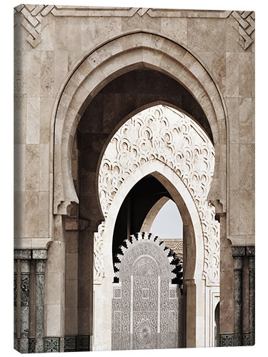 Canvas print Arches of the Hassan II Mosque in Morocco