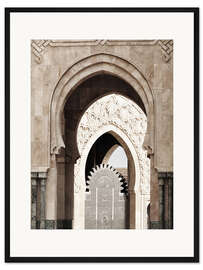 Gerahmter Kunstdruck Bögen der Hassan -II.-Moschee in Marokko
