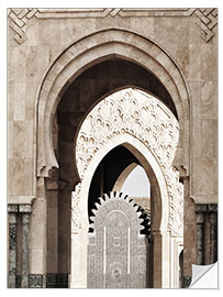 Selvklebende plakat Arches of the Hassan II Mosque in Morocco