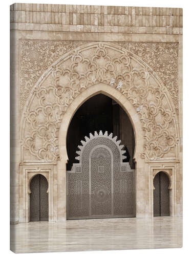 Leinwandbild Fassade der Hassan -II.-Moschee in Casablanca