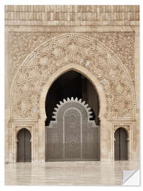 Selvklebende plakat Facade of the Hassan II Mosque in Casablanca