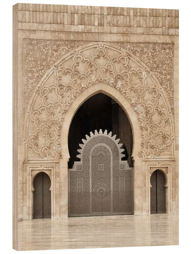 Wood print Facade of the Hassan II Mosque in Casablanca