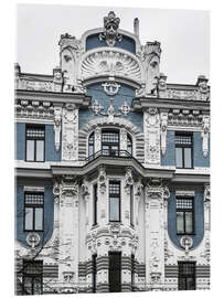 Acrylic print Blue art nouveau facade