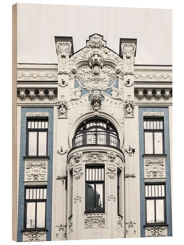 Wood print Art Nouveau facade