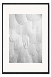 Gerahmter Kunstdruck Weiche weiße Federn