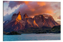 Aluminium print Torres del Paine, Patagonia