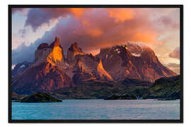 Gerahmter Kunstdruck Torres del Paine, Patagonien