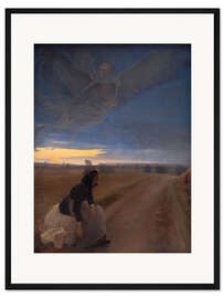 Gerahmter Kunstdruck Abend, die alte Frau und der Tod