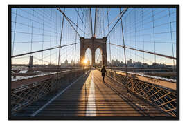Gerahmter Kunstdruck Brooklyn Bridge bei Sonnenaufgang