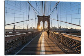 Tableau en plexi-alu Pont de Brooklyn au lever du soleil