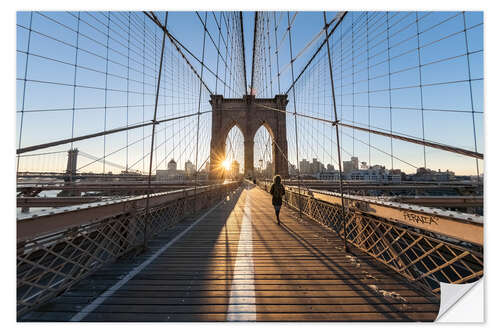 Naklejka na ścianę Brooklyn Bridge at sunrise