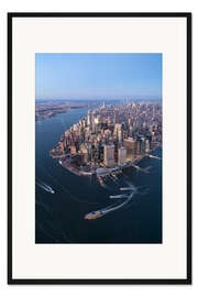 Gerahmter Kunstdruck Lower Manhattan Luftaufnahme