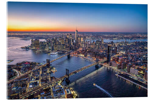 Cuadro de metacrilato Manhattan con el puente de Brookyln y el puente de Manhattan