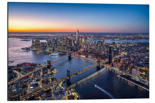 Aluminium print Manhattan with Brookyln Bridge and Manhattan Bridge