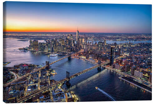 Leinwandbild Manhattan mit Brookyln Bridge und Manhattan Bridge