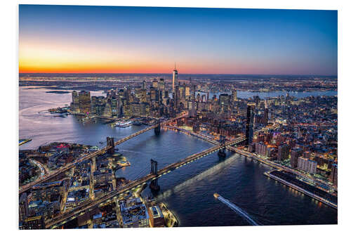 Foam board print Manhattan with Brookyln Bridge and Manhattan Bridge